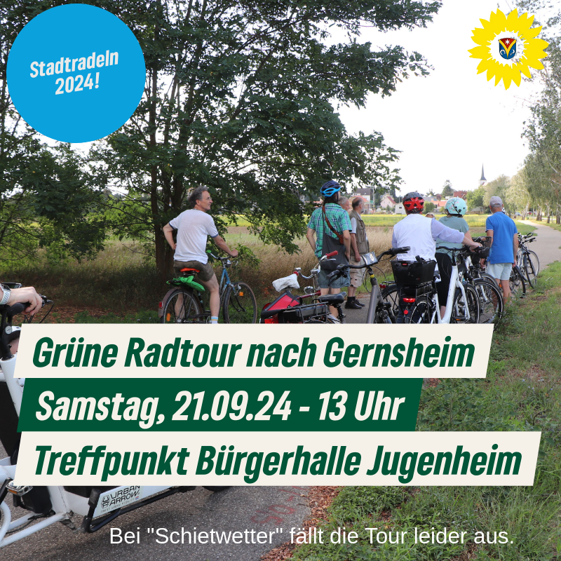 Pressemitteilung: Der Ortsverband der GRÜNEN Seeheim-Jugenheims lädt ein zu einer Radtour am Samstag, 21.09.2024.